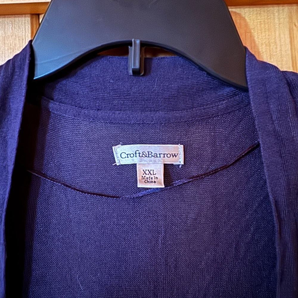 Croft & Barrow Navy Open-Front Textured Cardigan – Women’s Size XXL - Picture 2 of 3